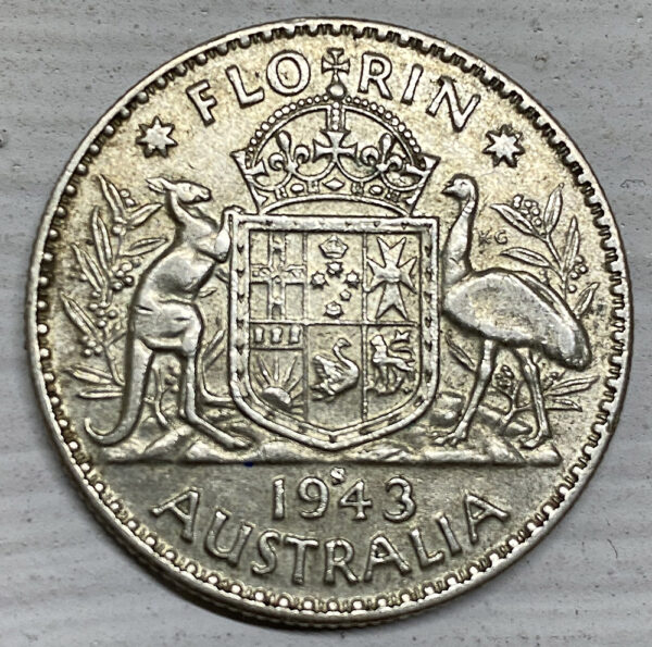 1943 AUSTRALIA SILVER FLORIN PGC110 - Image 2